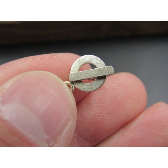 32 Inch Sterling Silver Long Rustic Twisting Abstract Pendant Necklace - Picture 5 of 6